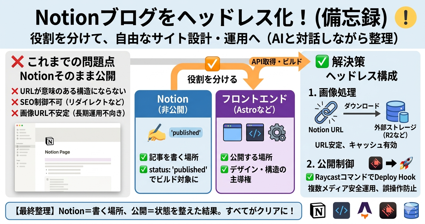 Notionブログをヘッドレス化する際の設計メモ